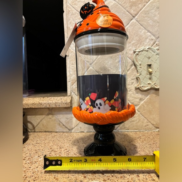 NEW Cobwebs & Cauldrons Halloween Pumpkin Glass Candy Jar - Picture 8 of 9
